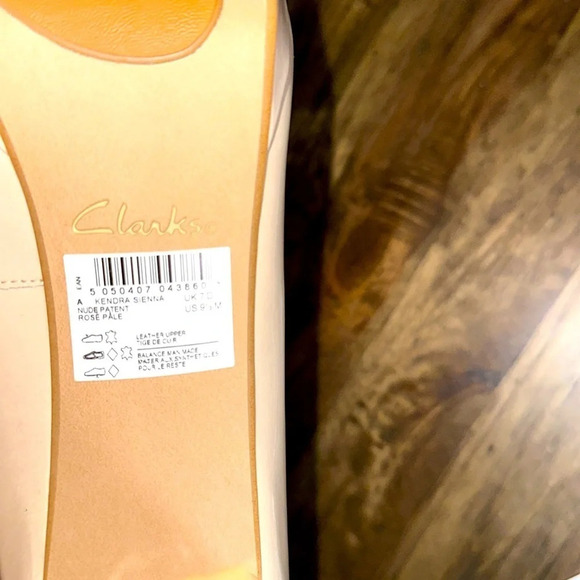 CLARKS NARRATIVE KENDRA SIENNA NUDE PATENT ROSE PALE LEATHER 9.5 WOMEN SHOE - Picture 10 of 16